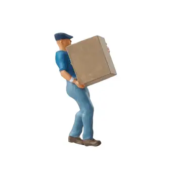 1:64 Férfi hordozó doboz modell Apró, valósághű, gyűjthető festett figurák miniatűr jelenethez Mikro táj Vasútállomás elrendezése