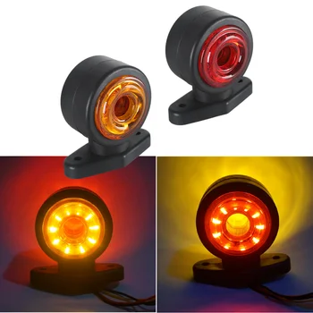 1 pár Személygépkocsi LED oldalsó helyzetjelző lámpa 12-30V gumi műanyag kettős oldalsó jelzőlámpák piros sárga pótkocsihoz