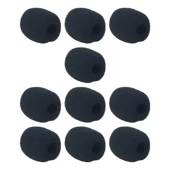 10 darab Headset habszivacs mikrofon Szélvédő Hordozható univerzális fekete újrafelhasználható csere Szélzaj elleni védelem Mini méret