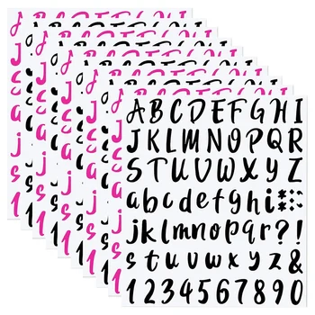 10 lap ábécé betű matricák öntapadó vinil betűk számkészlet 720Pcs vízálló postafiók számok matrica