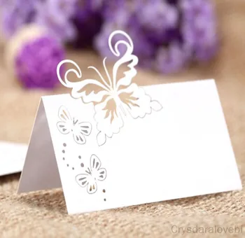 100db esküvői rózsaszín ülőkártya robbanásveszélyes asztali kártya lézeres üreges pillangó csésze kártya nagykereskedelmi kártya