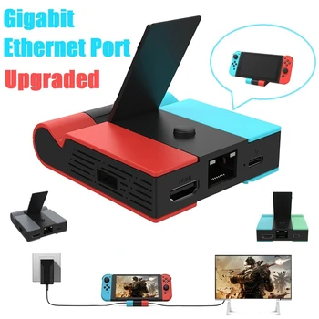 1080P adapter hardverkulcs Gigabit Ethernet port Nintendo Switch dokkoló állomáshoz C típusú dokkoló állomás HD TV-hez kapcsolókonzolhoz Könnyen használható B