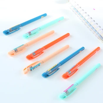 10DB Egyszerű cukorka színű gél toll 0,35mm Nagyon finom toll aláírás toll író toll