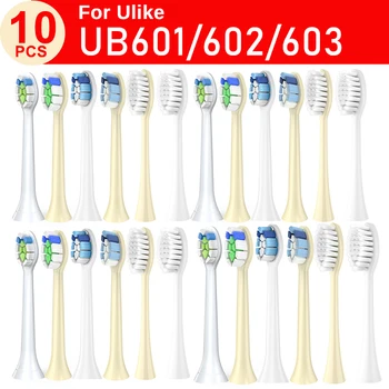 10db elektromos fogkefe fúvókák Fogkefe csere fejek Ulike UB601/602/603 puha sörtékhez érzékeny fogínyhez