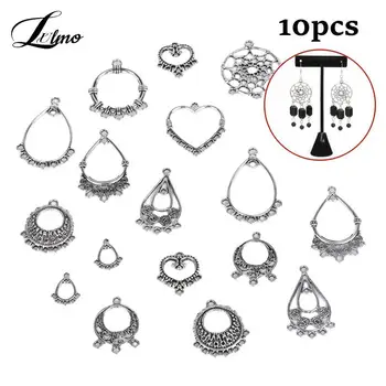 10db fülbevaló csatlakozó charms Antik ezüst színű fülbevaló charms csatlakozó ékszerkészítéshez