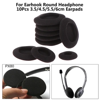 10Pcs szivacsfedél vastag hab fülpárnák párnák Fülpárnák 3.5 / 4.5 / 5.5 / 6cm fülhorog kerek fejhallgatóhoz