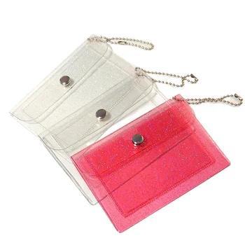 1db átlátszó kártyatáska vízálló női busz hitelkártya kulcsok érme fülhallgató kábel tároló táska tok Mini pénztárca szervező