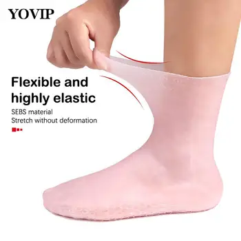 1pair lábbőr bőr védő kézvédők repedésgátló Spa otthoni használatra Lábápoló hosszú gél zokni hidratáló szilikon gél zokni