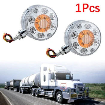 1Pcs autó jelzőlámpa kerek LED sárvédő rögzítő lámpák Könnyű teherbírású kétoldalas irányjelző féklámpa teherautó pótkocsihoz 24V
