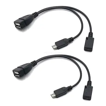 2 az 1-ben Micro USB-USB adapter (OTG kábel + tápkábel) - 2 csomag / 20 cm-es dropship