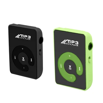 2 db Mini tükörcsipesz USB digitális mp3 zenelejátszó támogatás 8GB SD TF kártya, fekete és zöld