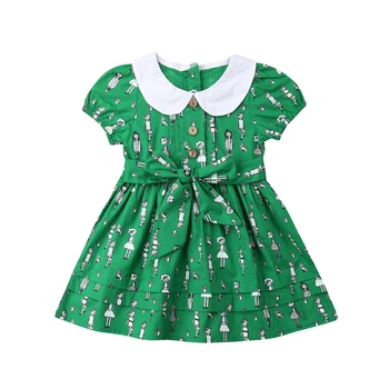 2019 Kisgyermekek Kislányok Gyerekek alkalmi nyári rövid ujjú ruha Sundress ruha ruha Sundress Party ruha