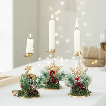 2023 Navidad karácsonyi gyertyatartó karácsonyfa gyertyatartó dekorációk karácsonyra Újévi party vacsoraasztal dekoráció