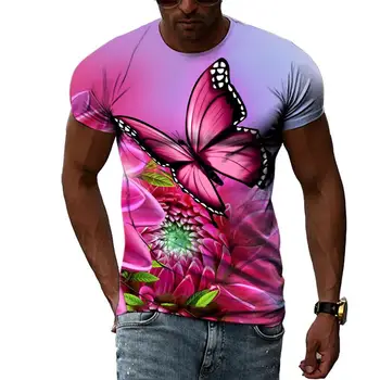 2023 Nyári divat Insect Butterfly grafikus pólók férfiaknak alkalmi 3D nyomtatás Póló Harajuku személyiség kerek nyakú rövid ujjú T