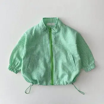 2023 Új lányok cukorka színű fényvédő kabát nyári vékony gyerekkabát laza gyerek fiú cipzáras kabát 0-5 éves gyermek ruházat