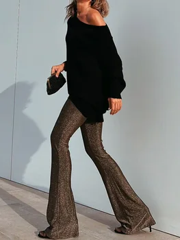 2023 Új női Flare nadrág Egyszerű divat Elegáns loungewear Solid Slim Fit rugalmas derék Női nadrág Streetwear Dropshipping