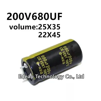 2Db/tétel 200V 680UF 200V680UF 680UF200V térfogat: 22X35 22x45 mm-es audio teljesítményerősítő inverter alumínium elektrolit kondenzátor