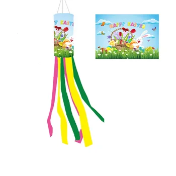 2db/tétel Tavaszi kerti zászló Virágos nyúl Húsvéti szélzseb Udvari dekoráció Háztartási függő zászló