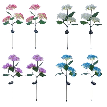 2Pcs kerti lámpák Napelemes kerti útfény LED kültéri udvari dekoráció Virág stílusú udvari fény Könnyen használható (rózsaszín)