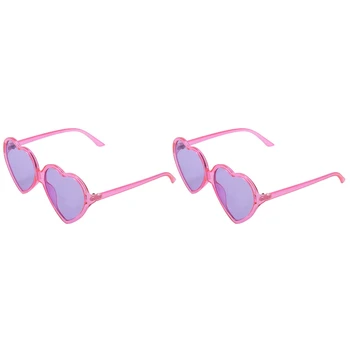 2X 90S vintage szemüveg divat nagy nők hölgyek lányok túlméretezett szív alakú retro napszemüveg aranyos szerelem szemüveg (lila)