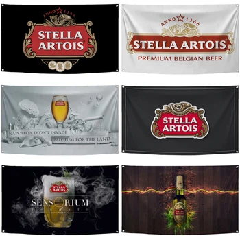 2×3ft 3×5ft Stella Artoiss zászló Poliészter digitális nyomtatott sör gobelin függöny dekorációhoz