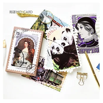 30 lap/készlet Retro bélyeg sorozat képeslap / üdvözlőlap / üzenet kártya / születésnapi levél boríték ajándékkártya