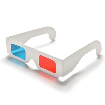 3D szemüveg, 20 pár piros és kék papír sztereó lencse filmkészlethez Anaglyph papír 3D szemüveg