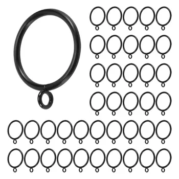 40 csomag 1,5 hüvelykes (38 mm) belső átmérőjű fém függönygyűrűk Drapery fűzőlyuk függönygyűrűk - fekete