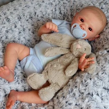 43cm Újjászületett Baby Henley 3D baba Puha valósághű megjelenésű újszülött szövet test 3D bőr látható vénák