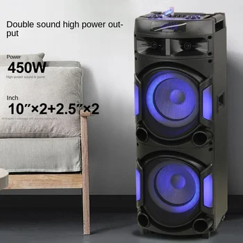 450W Karaoke Bluetooth hangszóró Kültéri négyzet alakú tánc mélynyomó HiFi hangminőség Bungee nagy teljesítményű boombox mikrofonnal