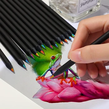 4DBS 7 szín Koncentrikus színátmenet Színes ceruzakréta Színes ceruza készlet Kreatív Kawaii Írószer Művészet Festés Rajztoll