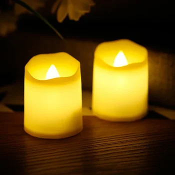 6/3PCS LED elektromos gyertya fény láng nélküli villogó gyertya gomb Elem lámpa Esküvő születésnapi zsúr dekoráció Halloween fény