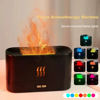 A legújabb lángaroma diffúzor párásító USB asztali szimulációs könnyű aromaterápiás tisztító levegő hálószobához 7 színnel
