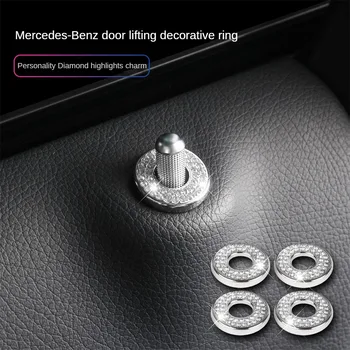 Ajtócsavar dekoratív burkolat Ragyogó belső burkolat Kör matricák Belső ajtózár húzófedél Mercedes-Benz ajtóemelőhöz