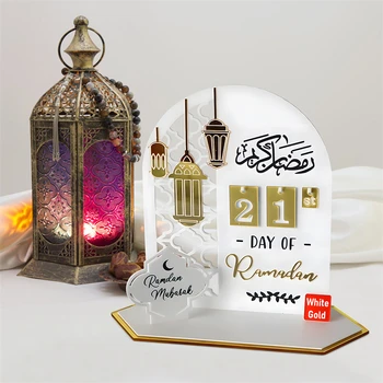Akril Ramadán visszaszámláló naptár tábla Táblázat díszek Eid Mubarak ajándékok Ramadán naptár napja Iszlám Muszlim advent napja 2024