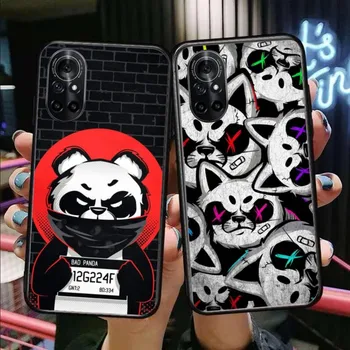 Bad Panda Anime Phone Case For Honor 70 50 20 7S X9 X8 X7 Magic 4 3 Pro puha fekete telefontok