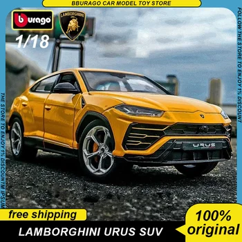 Bburago 1:18 Lamborghini Urus Suv autó Diecast Model Edition Alloy Luxus jármű játékok gyűjteménye Díszek Gyermek ajándék