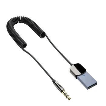 Bluetooth AUX adapter USB - 3,5 mm-es audio aux adapter autós Bluetooth vevő Bluetooth 5.0 HD hívás AUX adapter