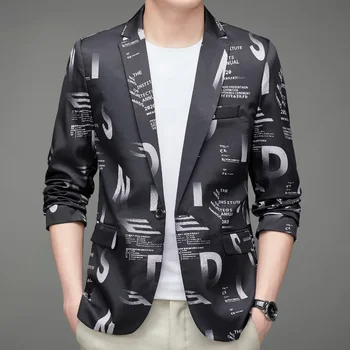 Boutique férfi könnyű üzleti divat koreai levél úriember kényelmes trend brit stílusú alkalmi vékony kis öltönykabát