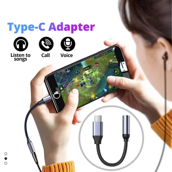 C típusú - 3,5 mm-es adapter Xiaomi Mi iPad Pro-hoz Samsung Galaxy S20 Jack aux USB C - 3.5 mm-es fejhallgató-csatlakozó adapter audiokábel