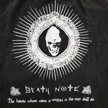 Death Note Skull Black Short Sleeve Cotton Póló férfi M (bin52)
