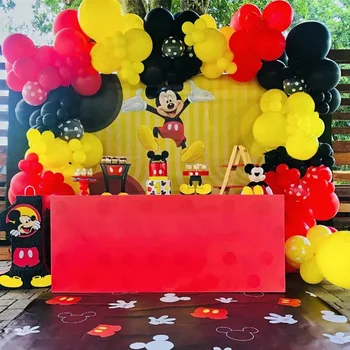 Disney léggömb szett Mickey Minnie Head alumínium film balon 32 hüvelykes piros fekete digitális ballon babaváró Boldog születésnapot dekorációk