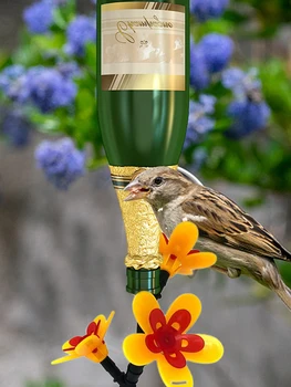 DIY Kolibri etető virág alakú etetőport Újrahasznosított palack mézes víz madáretető kültéri fedélzetre terasz kert udvar