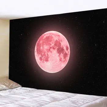 Esztétikus szoba dekoráció Hold kárpit rejtély Csillagos ég Függő erdő fa Dzsungel fal Függő otthon Nappali Háttérszövet