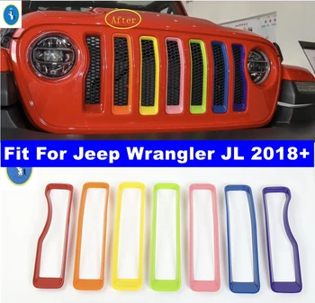 Fit For Jeep Wrangler JL 2018 - 2020 Első versenyrács Grill hálós rácsbetét készlet dekorációs burkolat burkolat Külső kiegészítők