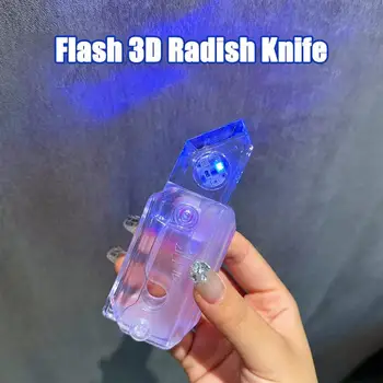 Flash 3D sárgarépa gravitációs kés Fidget játékok Gyermek dekompressziók Nyomókártya Kis játék Fényes 3D nyomtatás Műanyag sárgarépa kés