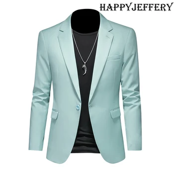 Férfi Business Casual Blazers öltöny Slim Fit vőlegény vőlegény férfi esküvői öltöny kabát 13 szín S02-B