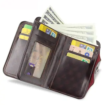 Férfi pénztárca Valódi bőr férfi pénztárca vintage design férfi cipzáras érme zsebkártya tartó Luxus pénztáskák