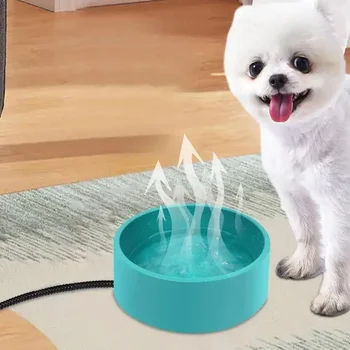 Fűtött vizes tál melegítő vizes edényadagoló rágózsinór-gátló kutya víztartályral Intelligens termáltál tél kedvtelésből tartott kutya macskának