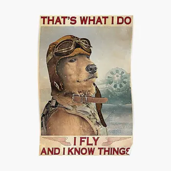 Golden Retriever pilóta Ezt csinálom Plakátszoba Főoldal Vicces dekoráció Festés Kép dekoráció Művészet Fal Vintage Nincs keret